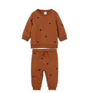 H&M Baby Brown Spotted Cotton Sweatshirt & Joggers Outfit Set 9-12 & 12-18 Month